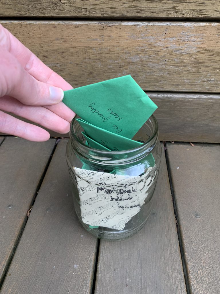 Jar of seed packets