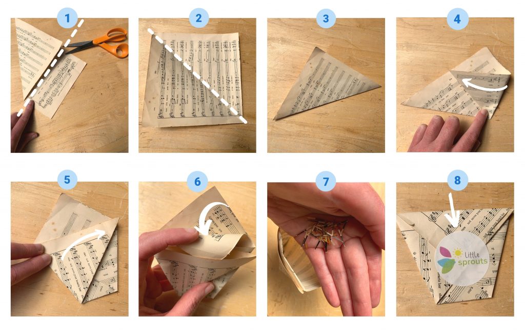 8 steps to creating a recycled paper packet for your seeds