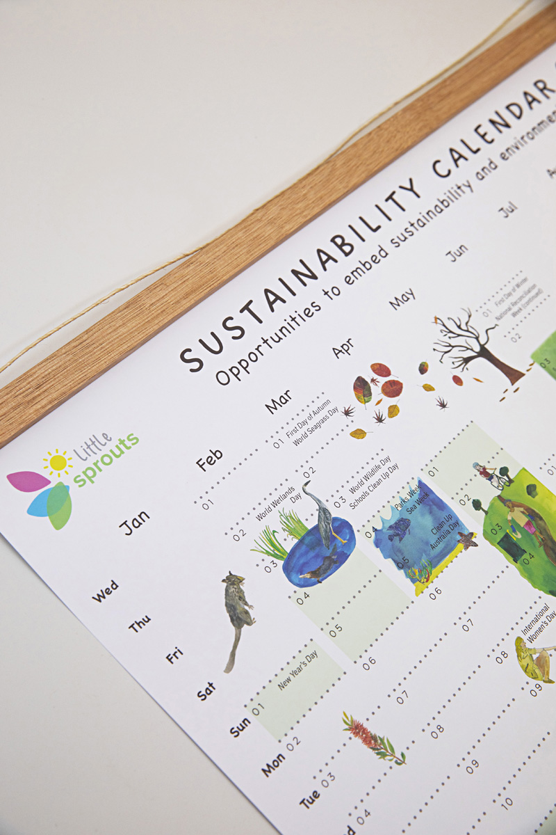 closeup of 2023 sustainability calendar